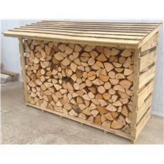 Large Log Store stacked Full with Kiln Dried Logs